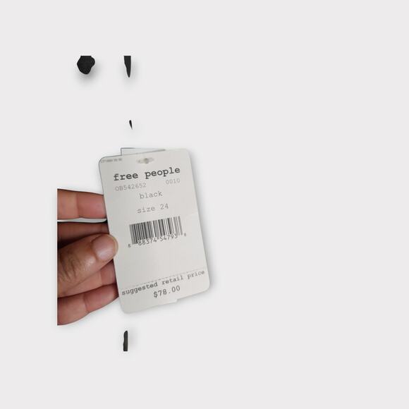 Free People We The Free Gummy Flare Denim Jeans Gray Black 24 Retro Revival - Picture 4 of 7